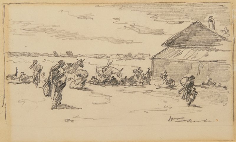 Sketch on Indian Reservation, Montana, Walter Shirlaw, 19th century