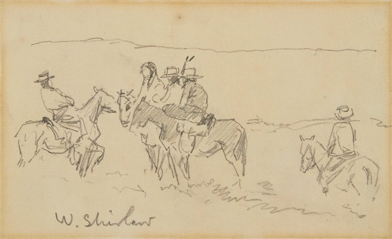Sketch made on Indian Reservation, Montana, Walter Shirlaw, c. 1890