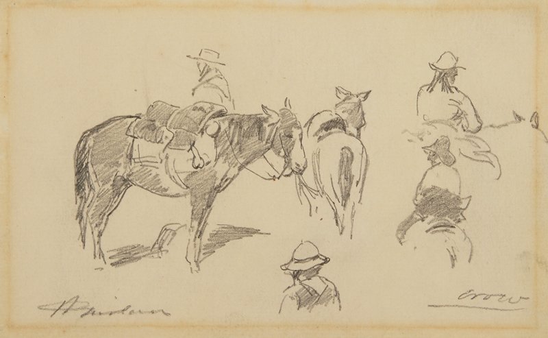Sketch made on Indian Reservation, Montana, Walter Shirlaw, c. 1890