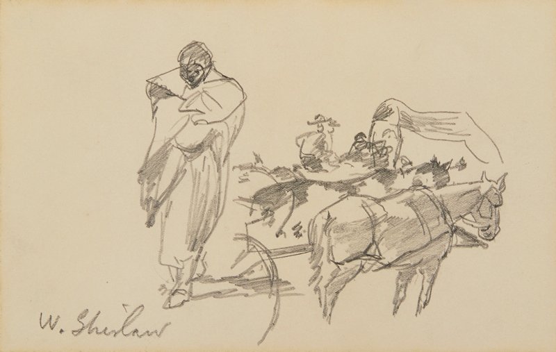 Sketch made on Indian Reservation, Montana, Walter Shirlaw, c. 1890