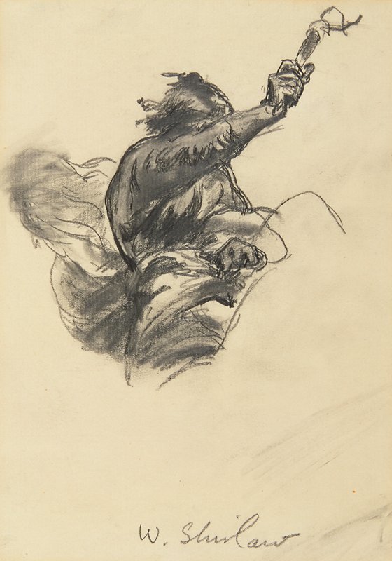 Study of Indian Riding, Walter Shirlaw, 19th century