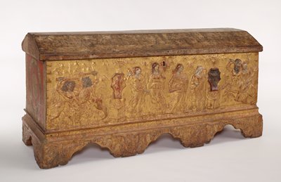 Dokumentasi “Wedding chest (cassone)”; Poplar with gilt and painted gesso decoration. Minneapolis Institute of Art.