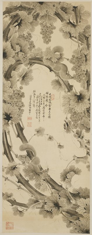 Squirrels and Grapevine, Bai Haonian, 1905