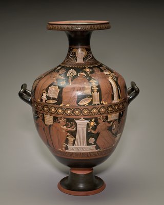 Dokumentasi “Terracotta Hydria (Water Jug)”; Terracotta, red-figure. Minneapolis Institute of Art.