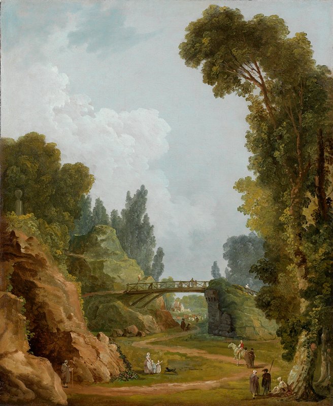 The Rustic Bridge, Château de Méréville, France, Hubert Robert, c. 1785