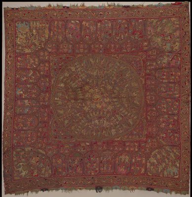 Dokumentasi “Embroidered Tablecover”; Wool, silk and gold threads, needlework. Minneapolis Institute of Art.