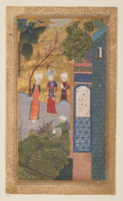 Dokumentasi “Garden Scene with Princes and Attendants”; Ink, colors, and gold on paper. Minneapolis Institute of Art.