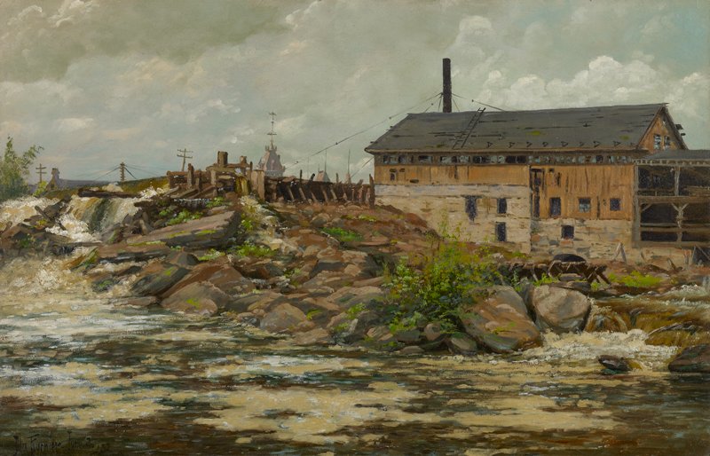 Farnham's Mill at St. Anthony Falls, Minneapolis, Alexis Jean Fournier, 1888