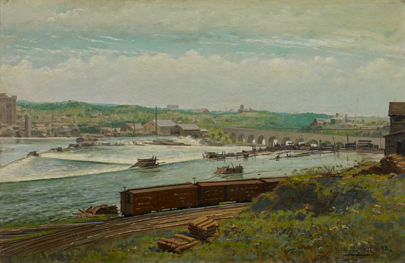 Mill Pond at Minneapolis, Alexis Jean Fournier, 1888