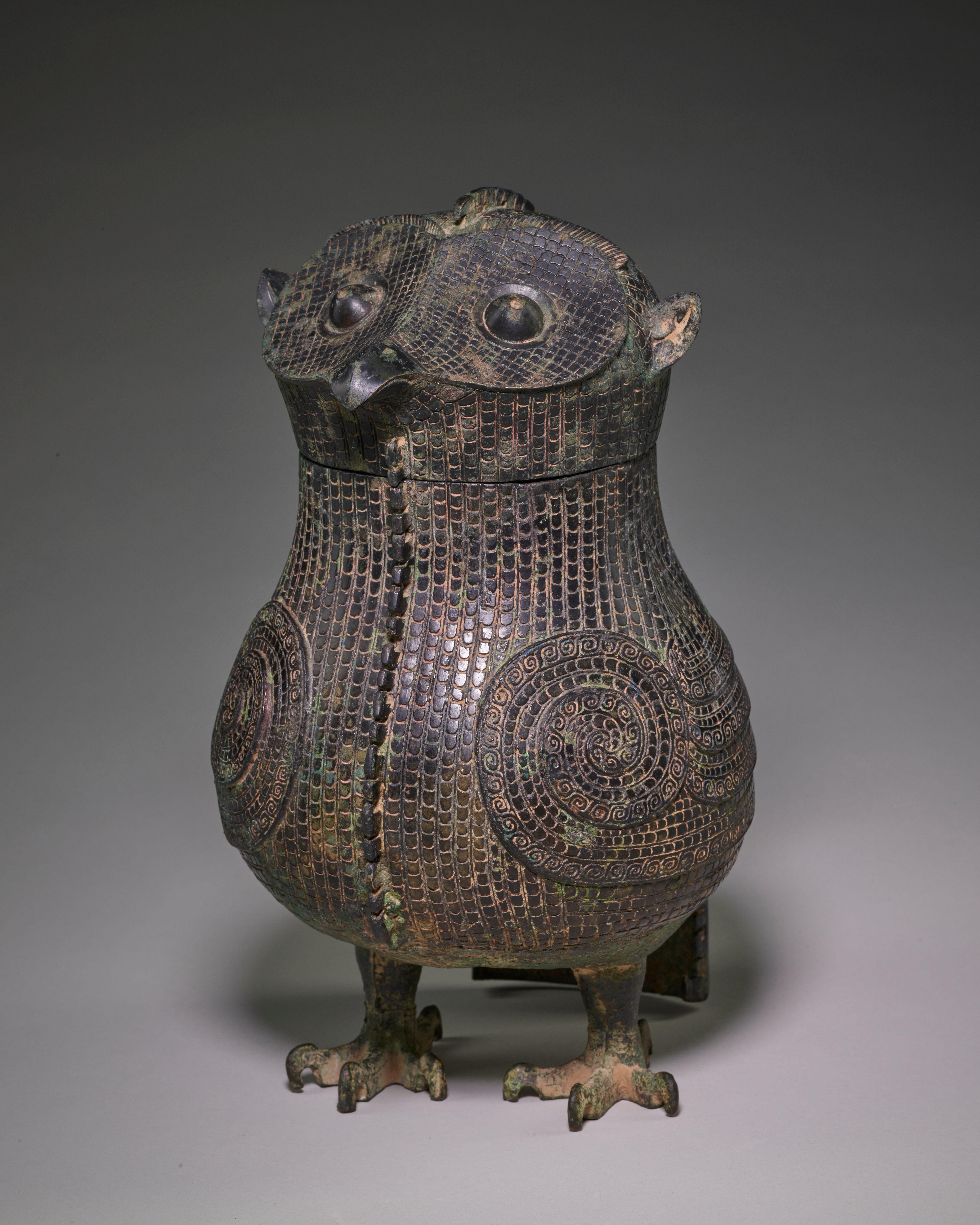 Zun wine vessel in the shape of an owl, China | Mia