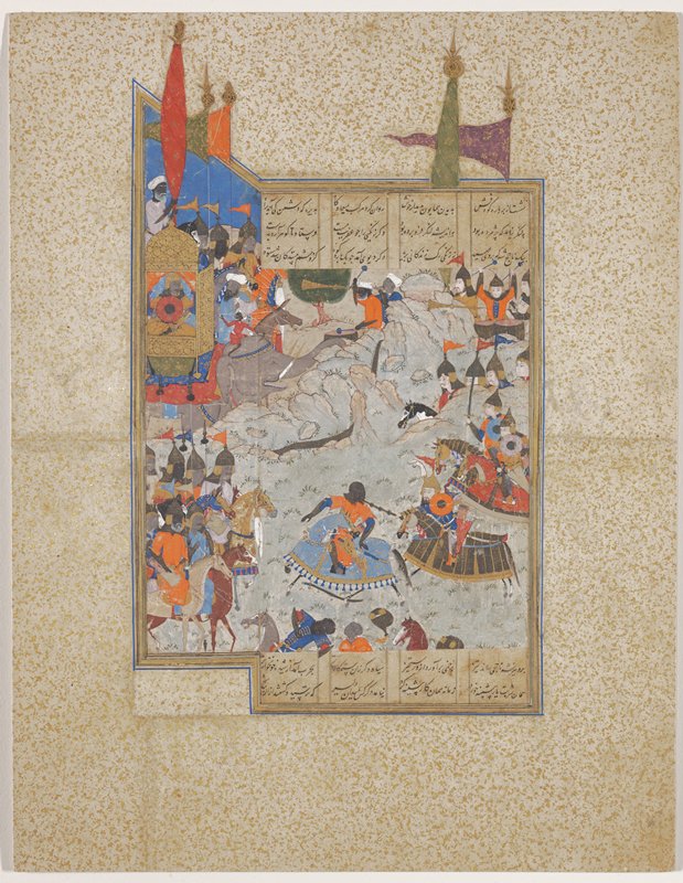 Iskandar (Alexander the Great) Battling the Zangi, c. 1550