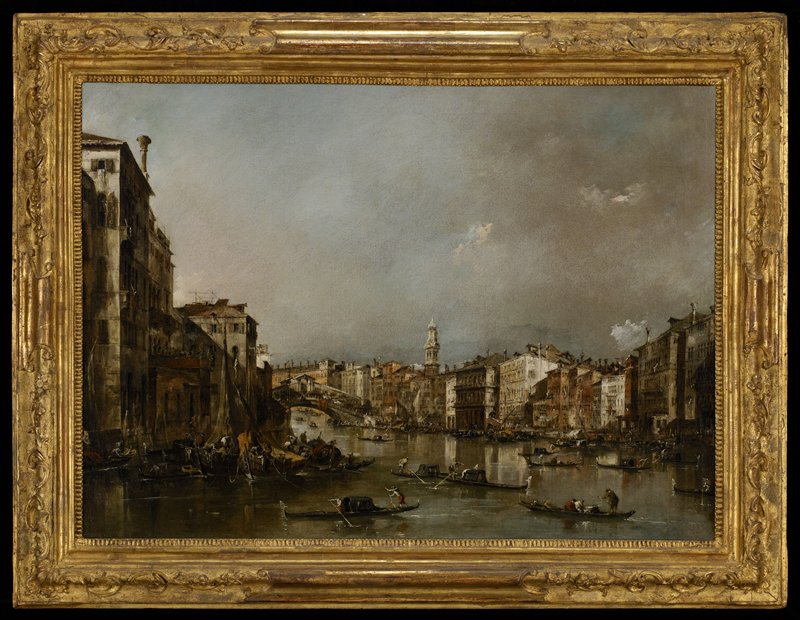 View up the Grand Canal toward the Rialto, Francesco Guardi, c. 1785