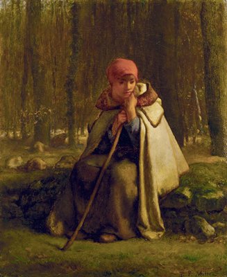 Seated Shepherdess, Jean-François Millet, c. 1852