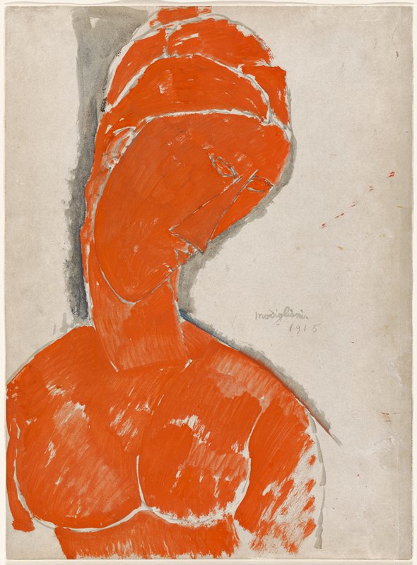Female Bust in Red, Amedeo Modigliani, 1915