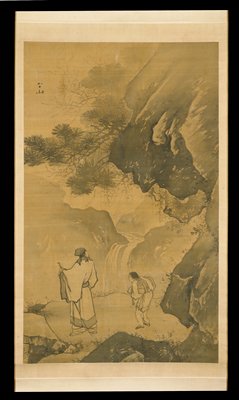 A Scholar Contemplating a Waterfall, Zhang Lu, c. 1525