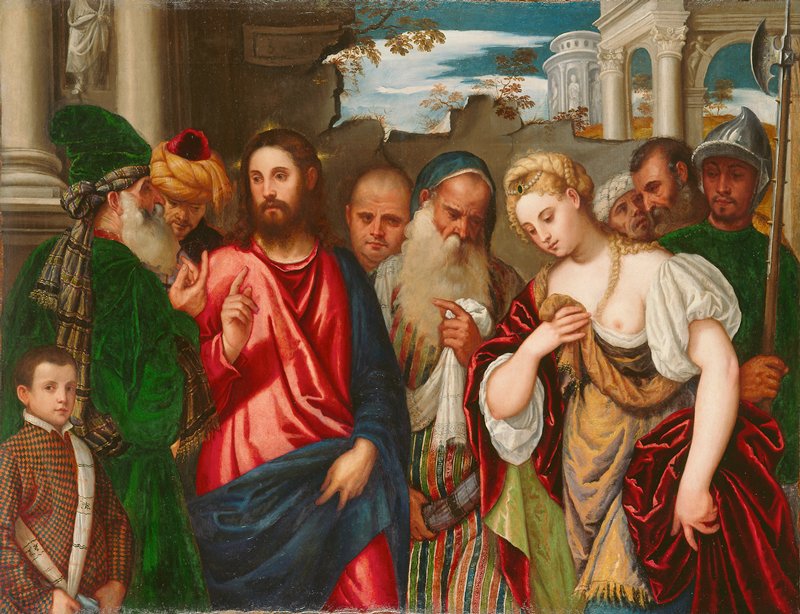 Christ and the Woman Taken in Adultery, Polidoro da Lanciano and workshop, c. 1545–50