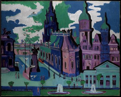 View of Dresden: Schlossplatz, Ernst Ludwig Kirchner, 1926