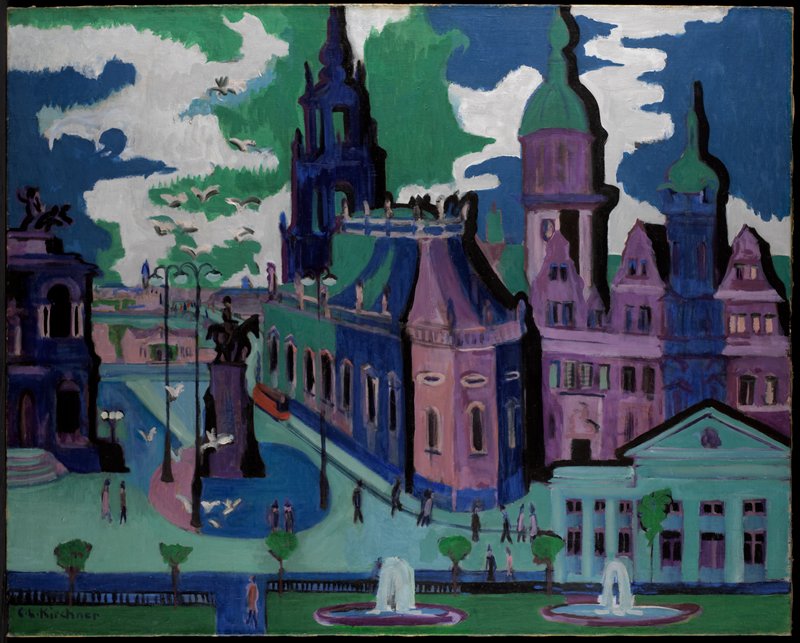 View of Dresden: Schlossplatz, Ernst Ludwig Kirchner, 1926