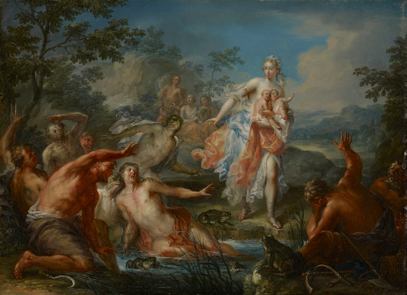 Latona Turning the Lycian Peasants into Frogs, Иоганн Георг Платцер, ок. 1730