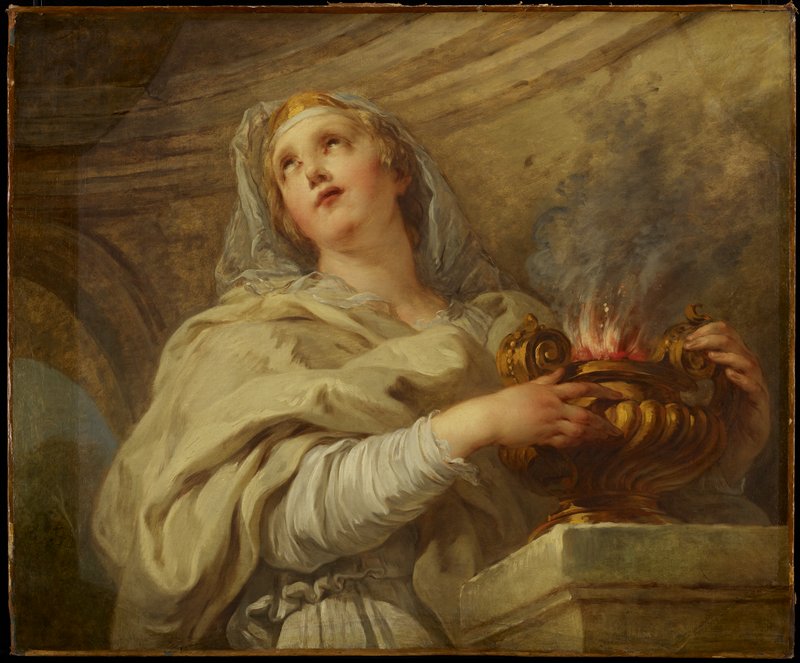 A Vestal Virgin Tending Fire, François Lemoyne, c. 1726–27
