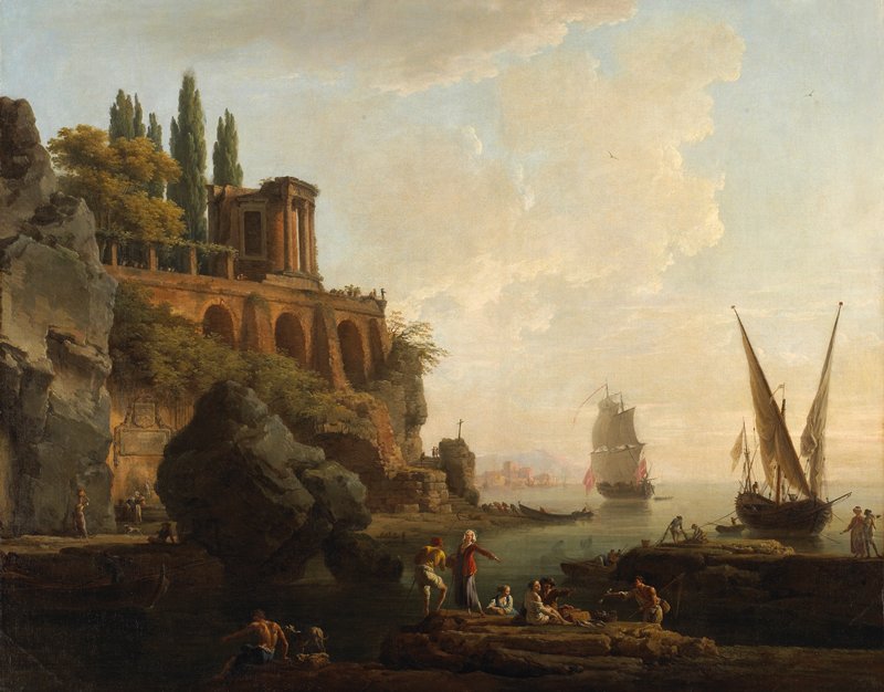 Imaginary Landscape, Italian Harbor Scene, Claude-Joseph Vernet, 1746