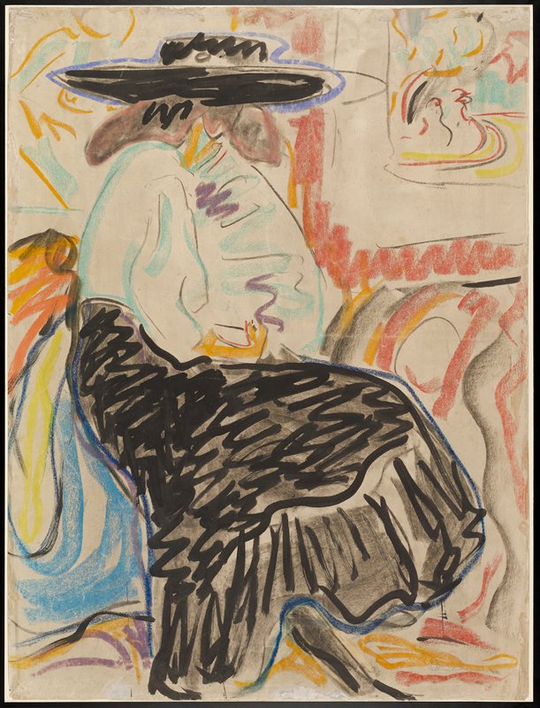 Seated Woman in the Studio by Ernst Ludwig Kirchner