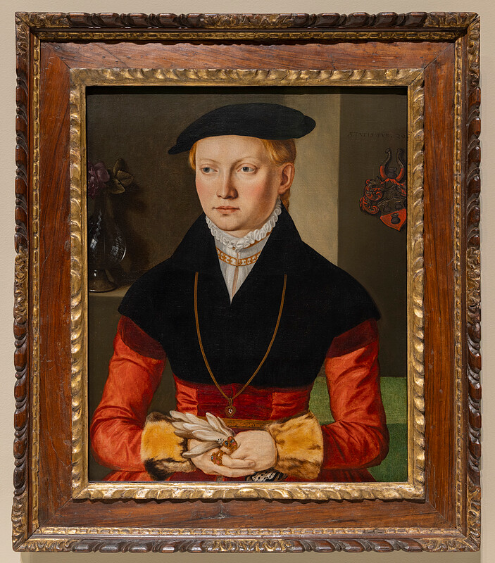 Portrait of a Young Woman, possibly Christina Schweitzer (née Hoffman), Georg Pencz, 1547