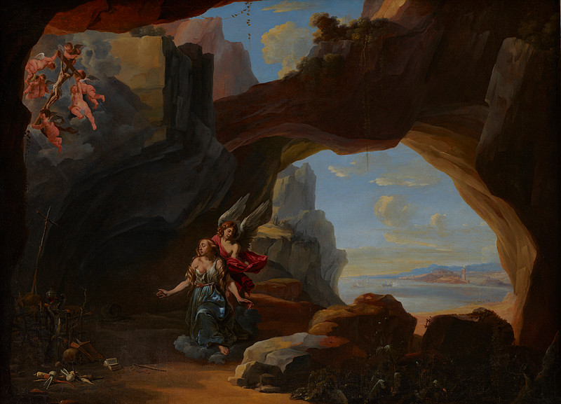 Penitent Mary Magdalene in a Cave, Johannes Lingelbach, c. 1650