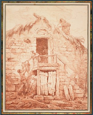Dokumentasi “A Stone Cottage”; Conte crayon on white laid paper. Minneapolis Institute of Art.