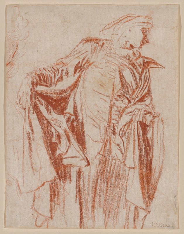 Actor Standing with Head Turned to the Right, Antoine Watteau, 1719–20