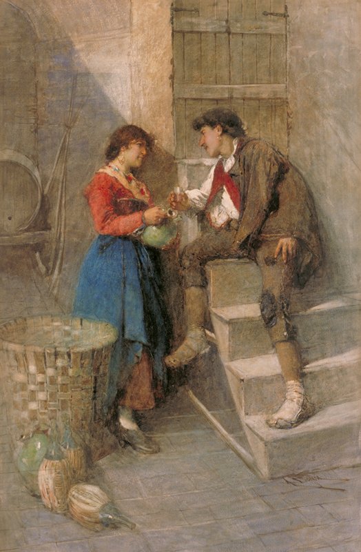 A Rustic Couple, Francesco Gonin, c. 1862