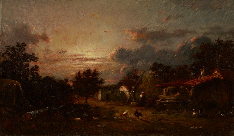 Village Scene, Sunset, Jules Dupré, c. 1870