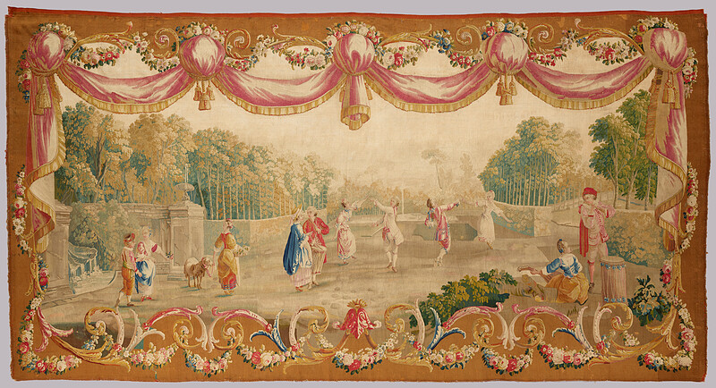 Dance in a Park by Designer: Unidentified designer and cartoonist, probably Aubusson Tapestry Workshop, France