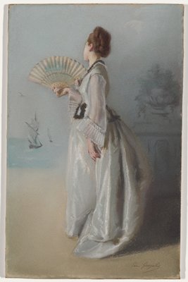 Dokumentasi “Lady with a Fan”; Pastel on paper affixed to board. Minneapolis Institute of Art.