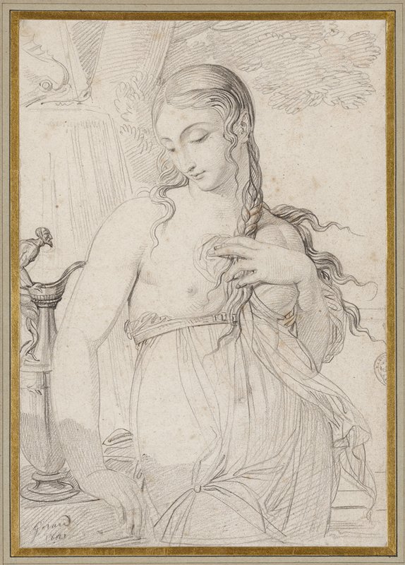 Young Woman in Classical Dress, Study for the Month Thermidor, Louis Lafitte, c. 1804–1805