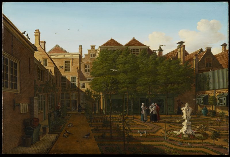 View of a Town House Garden in The Hague, Paulus Constantijn la Fargue, 1775