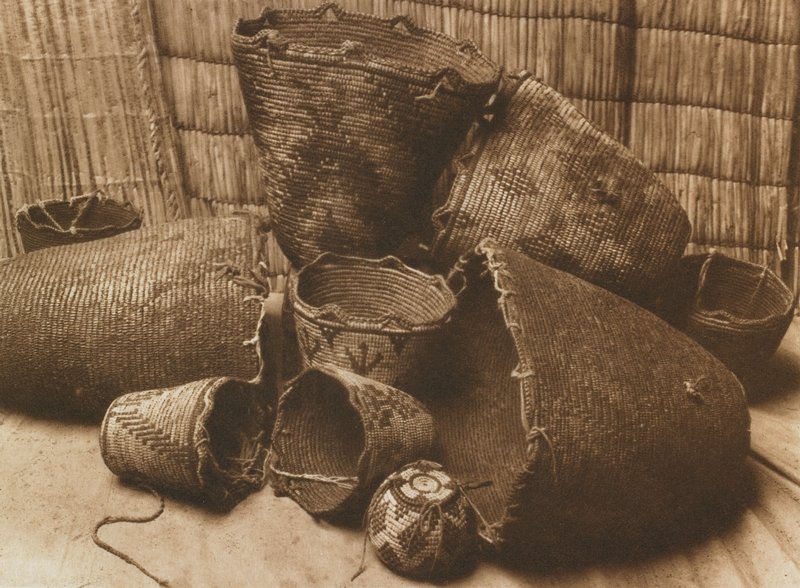 Klickitat Basketry, Edward S. Curtis, c. 1909
