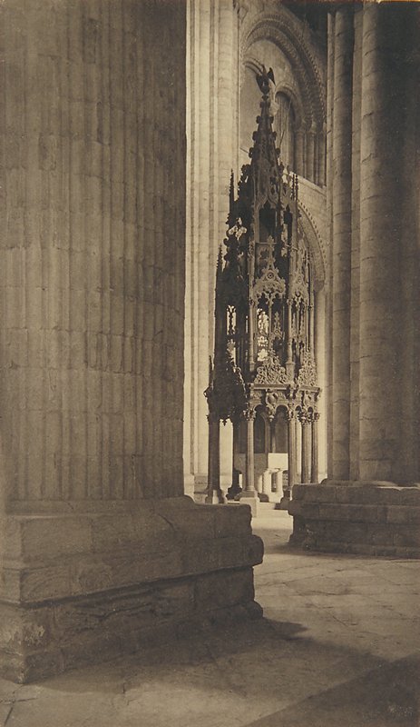 Durham Cathedral, Font from Aisle, Frederick H. Evans, 1912