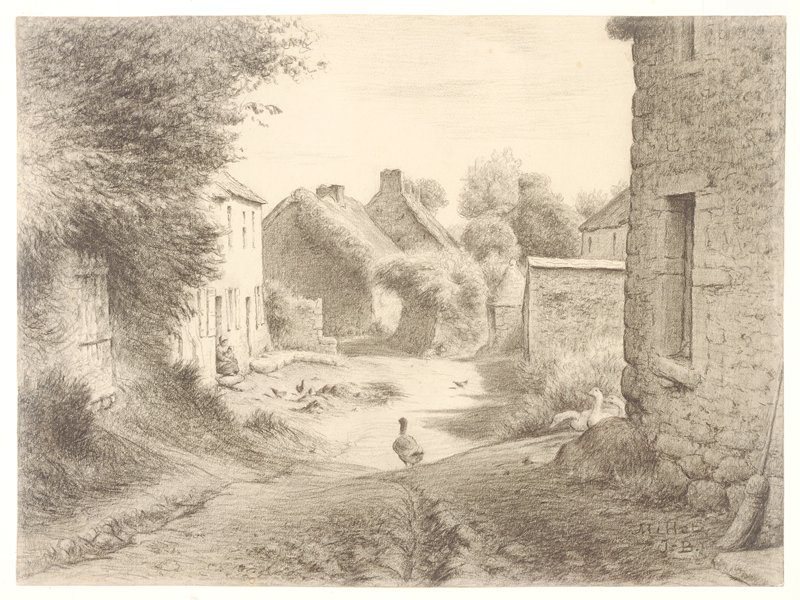 Village Scene, Jean-Baptiste Millet, c. 1870