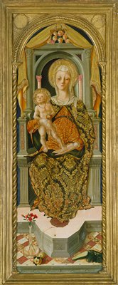 Madonna and Child Enthroned, Nicola di Maestro Antonio di Ancona, c. 1490