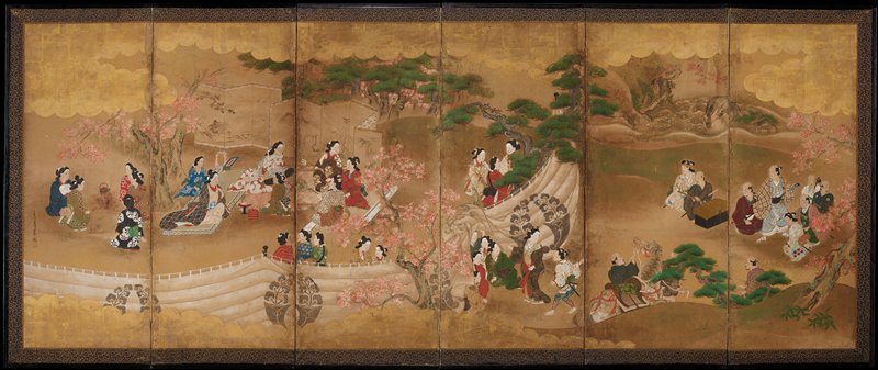 Maple Viewing Party, Miyagawa Chōshun, first half 18th century