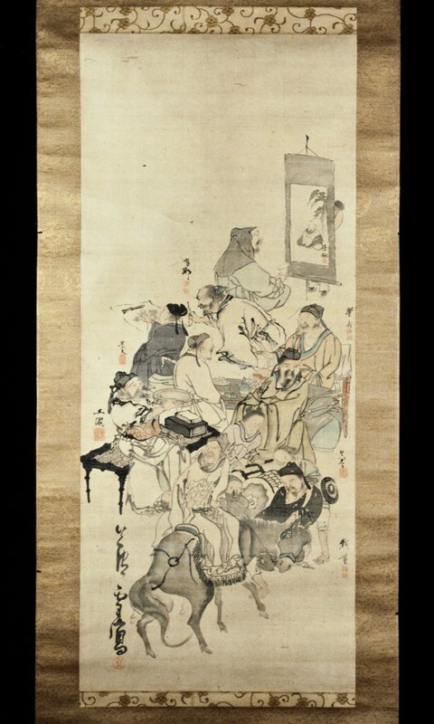 Gathering of Artists, Kawamura Bunpō, c. 1790