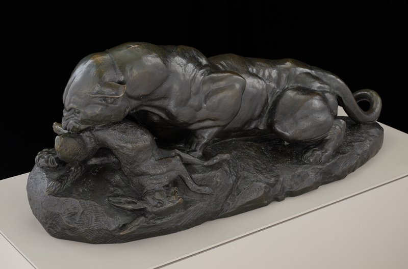 Panther Devouring a Rabbit, Antoine-Louis Barye, c. 1850