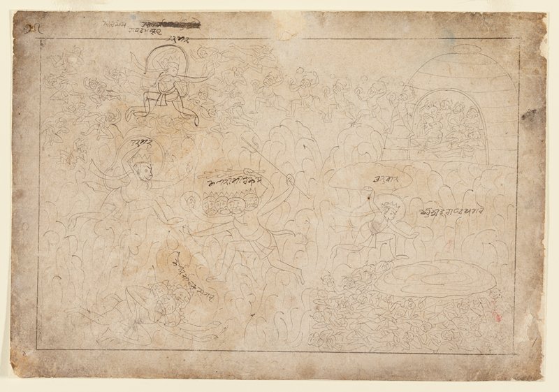 Battle between the Monkeys and Ravana, c. 1735