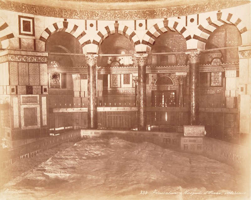 Mosque d'Omar, interieur, Jerusalem, Félix Bonfils, 1870–79