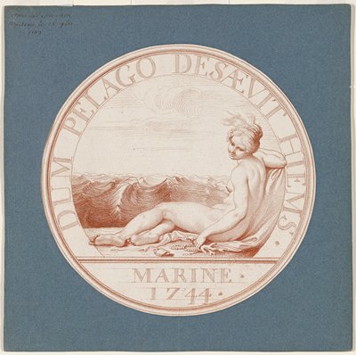 Dokumentasi “Design for a Token: Marine, 1744”; Red chalk. Minneapolis Institute of Art.