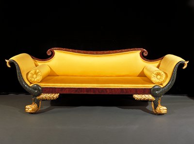 Dokumentasi “Sofa”; Mahogany, maple, ash, pine, polychrome, gilt, upholstery. Minneapolis Institute of Art.