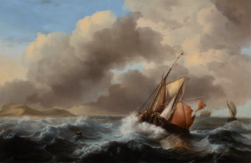 Fishing Vessels Offshore in a Heavy Sea, Ludolph Backhuysen, 1684