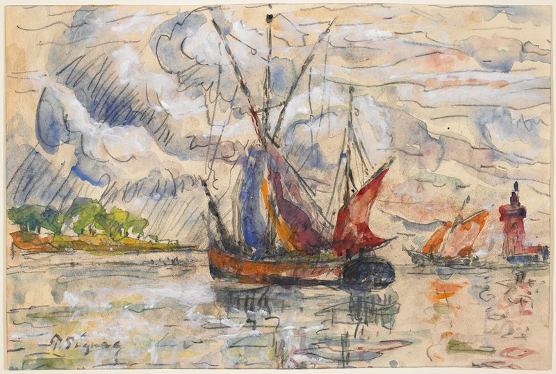 Fishing Boats in La Rochelle, Поль Синьяк, ок. 1919–1921