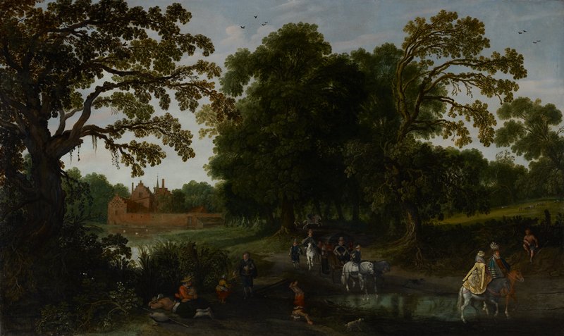 Courtly Procession before Abspoel Castle, Esaias van de Velde I, 1619